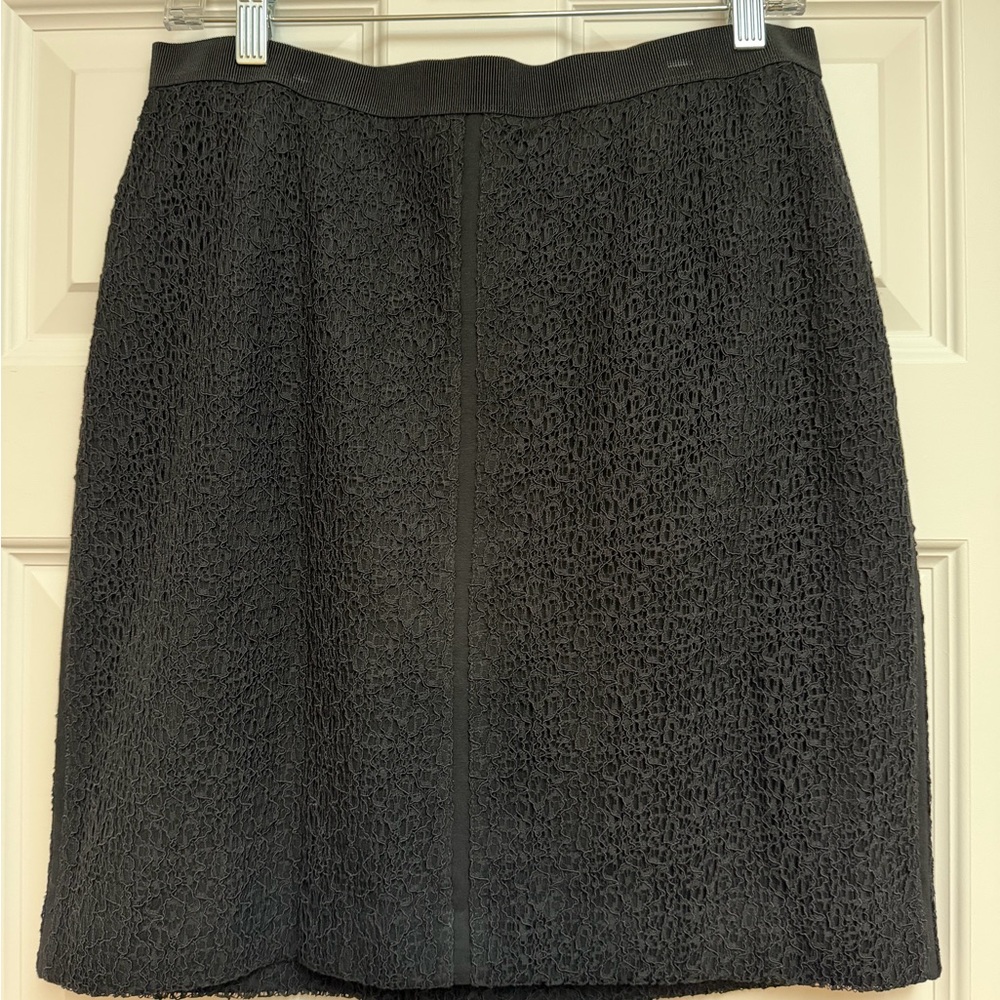 Ann Taylor Black Textured Pencil Skirt